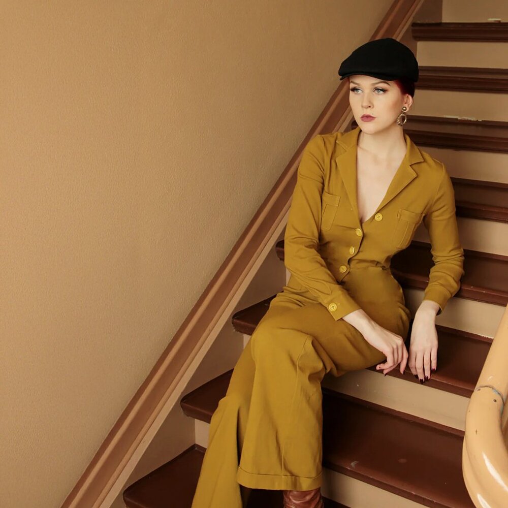 Tatyana Florence Wide Leg Coveralls Mustard Size L
